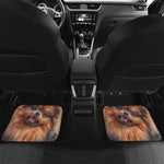 Vintage Pomeranian Portrait Front and Back Car Floor Mats