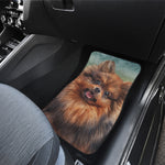 Vintage Pomeranian Portrait Front and Back Car Floor Mats