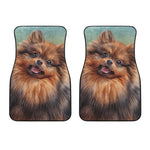 Vintage Pomeranian Portrait Front Car Floor Mats
