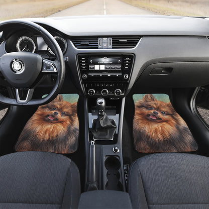 Vintage Pomeranian Portrait Front Car Floor Mats