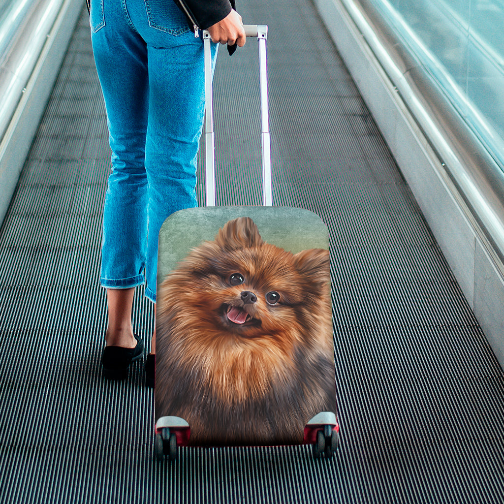Vintage Pomeranian Portrait Luggage Cover
