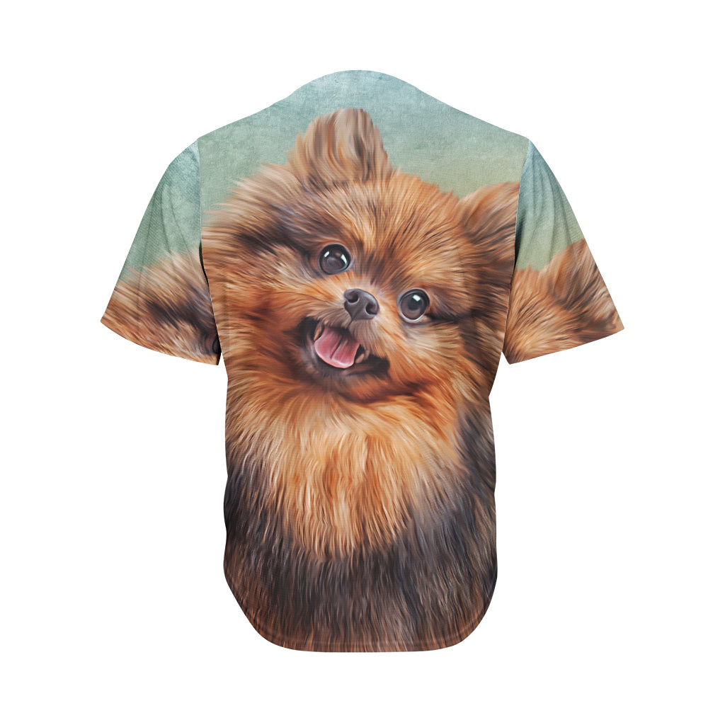 Vintage Pomeranian Portrait Men's Baseball Jersey
