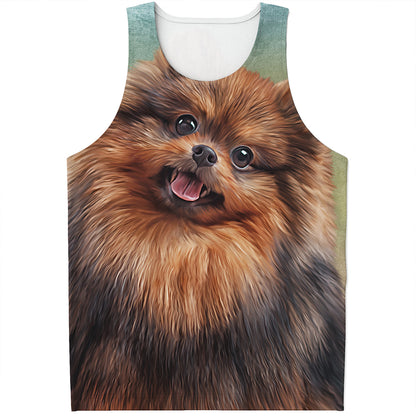 Vintage Pomeranian Portrait Men's Tank Top