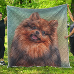 Vintage Pomeranian Portrait Quilt