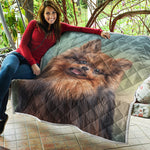 Vintage Pomeranian Portrait Quilt