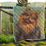 Vintage Pomeranian Portrait Quilt