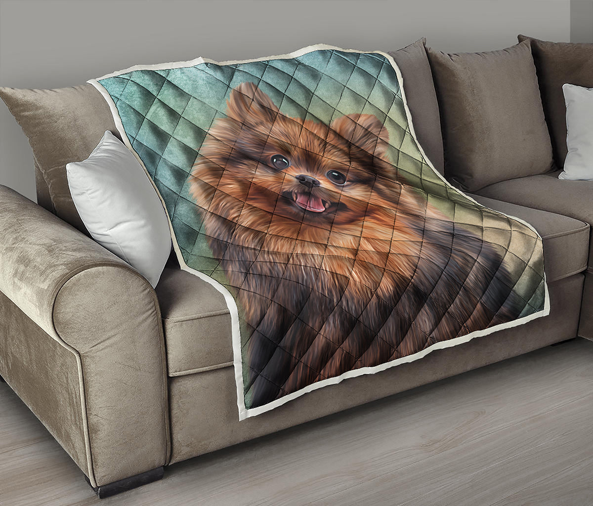 Vintage Pomeranian Portrait Quilt
