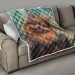 Vintage Pomeranian Portrait Quilt