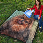 Vintage Pomeranian Portrait Quilt