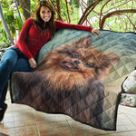 Vintage Pomeranian Portrait Quilt
