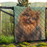 Vintage Pomeranian Portrait Quilt