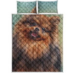 Vintage Pomeranian Portrait Quilt Bed Set
