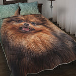 Vintage Pomeranian Portrait Quilt Bed Set