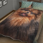 Vintage Pomeranian Portrait Quilt Bed Set