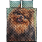 Vintage Pomeranian Portrait Quilt Bed Set