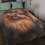 Vintage Pomeranian Portrait Quilt Bed Set