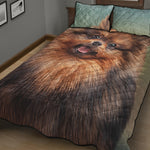 Vintage Pomeranian Portrait Quilt Bed Set