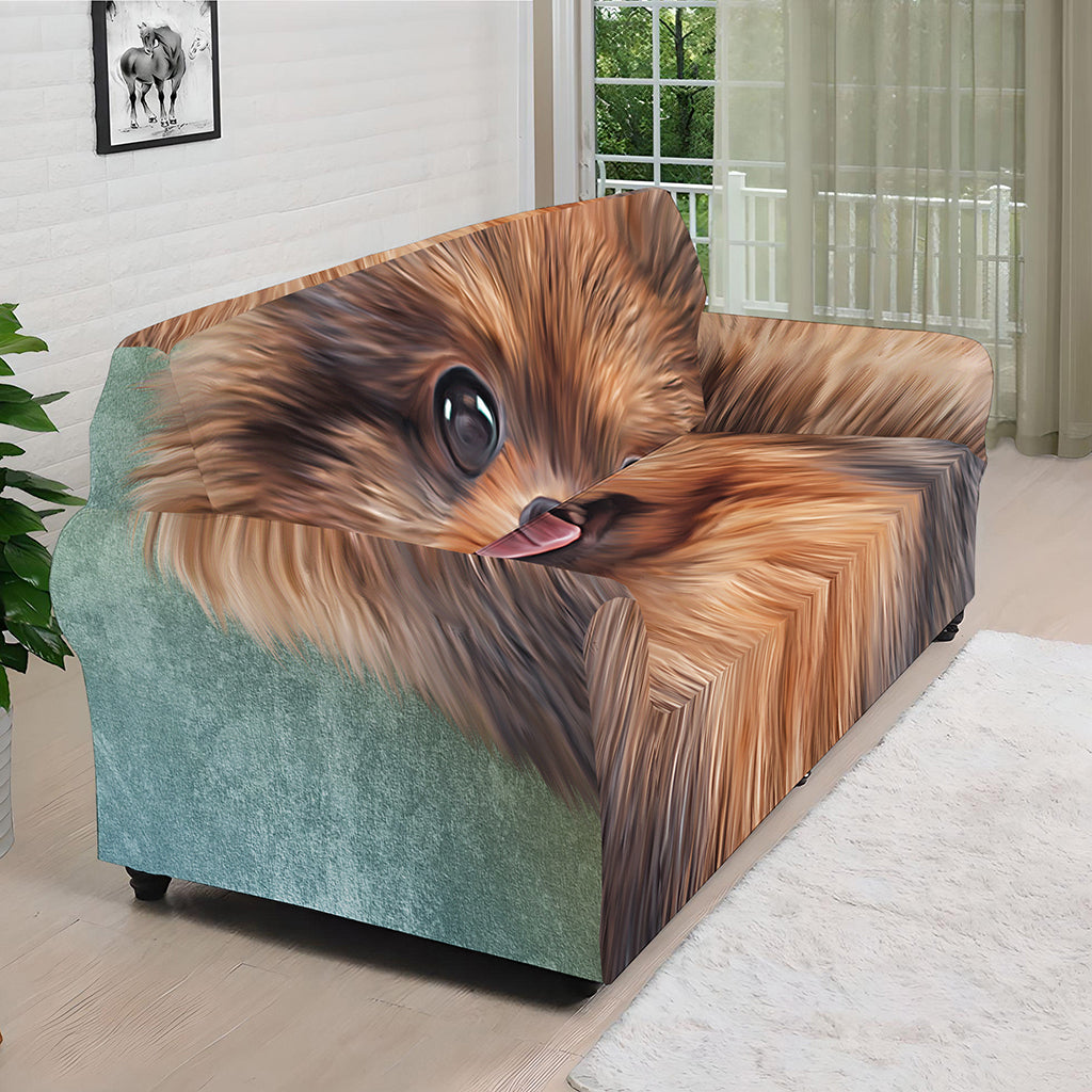 Vintage Pomeranian Portrait Sofa Cover