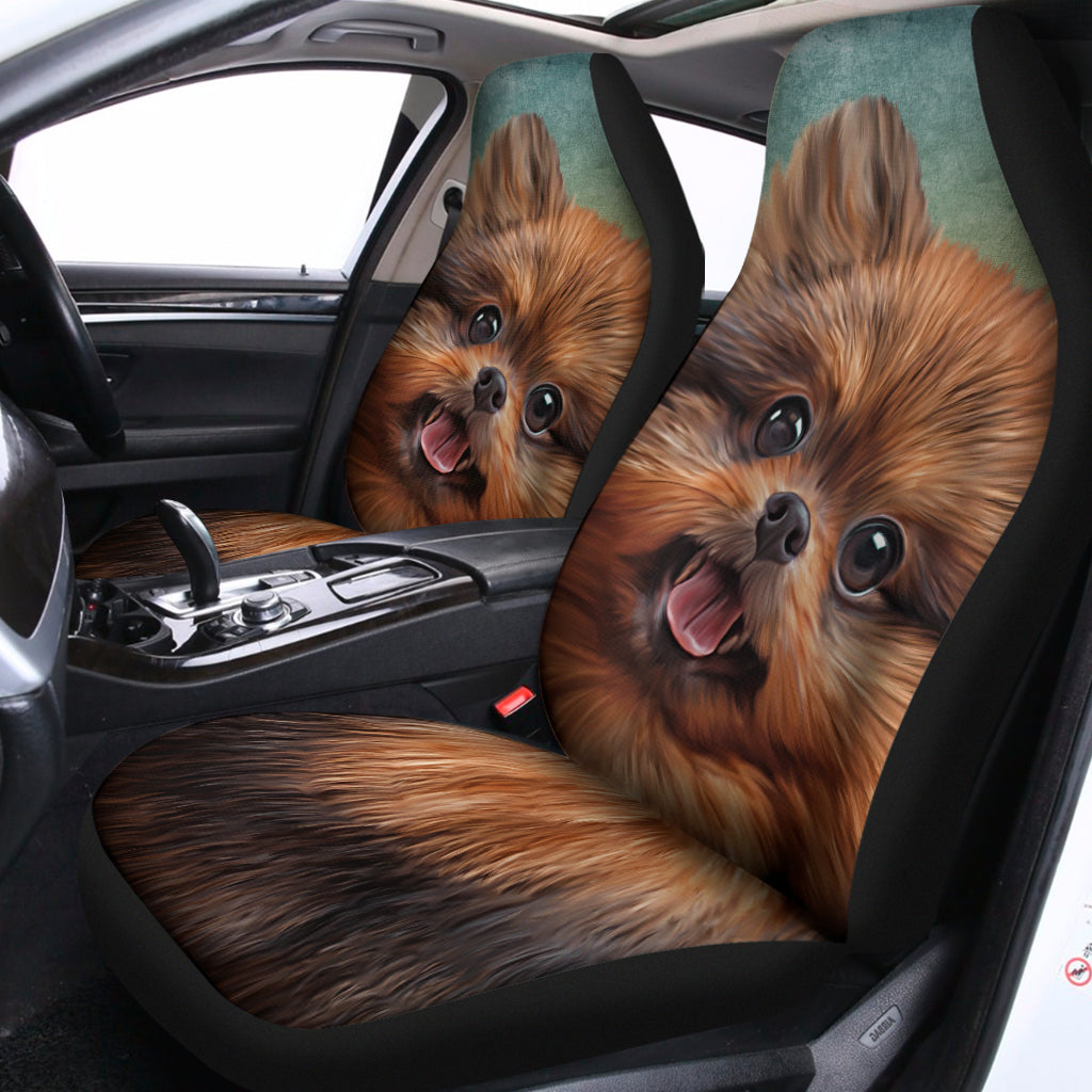 Vintage Pomeranian Portrait Universal Fit Car Seat Covers