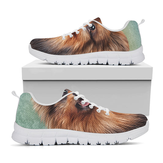 Vintage Pomeranian Portrait White Sneakers