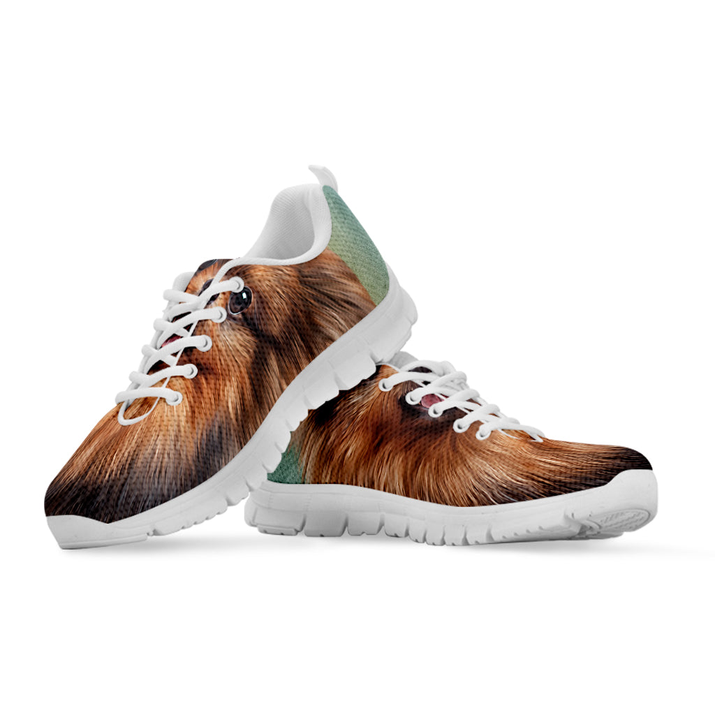 Vintage Pomeranian Portrait White Sneakers