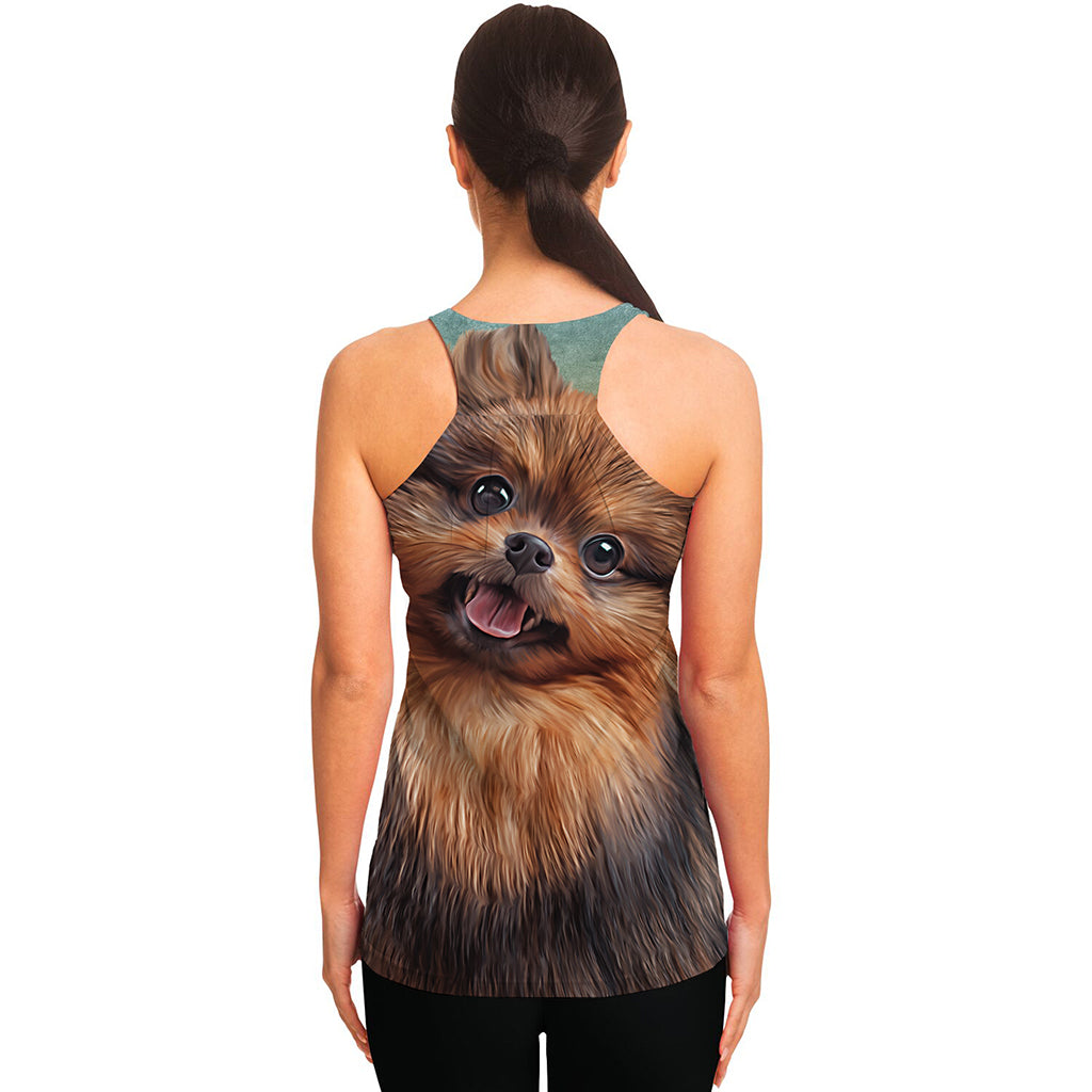 Vintage Pomeranian Portrait Women's Racerback Tank Top