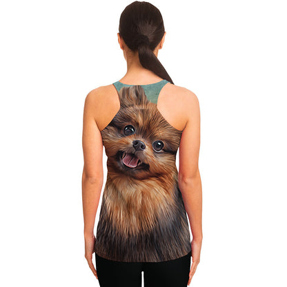 Vintage Pomeranian Portrait Women's Racerback Tank Top