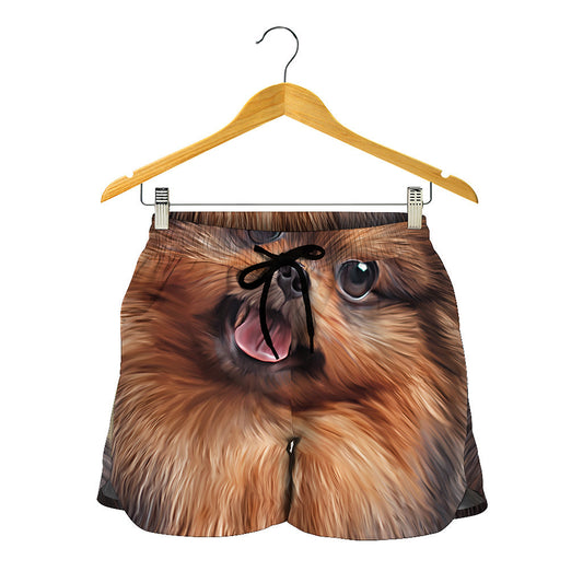 Vintage Pomeranian Portrait Women's Shorts