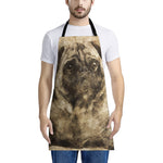 Vintage Pug Portrait Print Apron