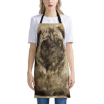 Vintage Pug Portrait Print Apron