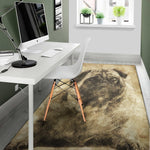 Vintage Pug Portrait Print Area Rug