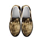 Vintage Pug Portrait Print Black Slip On Shoes