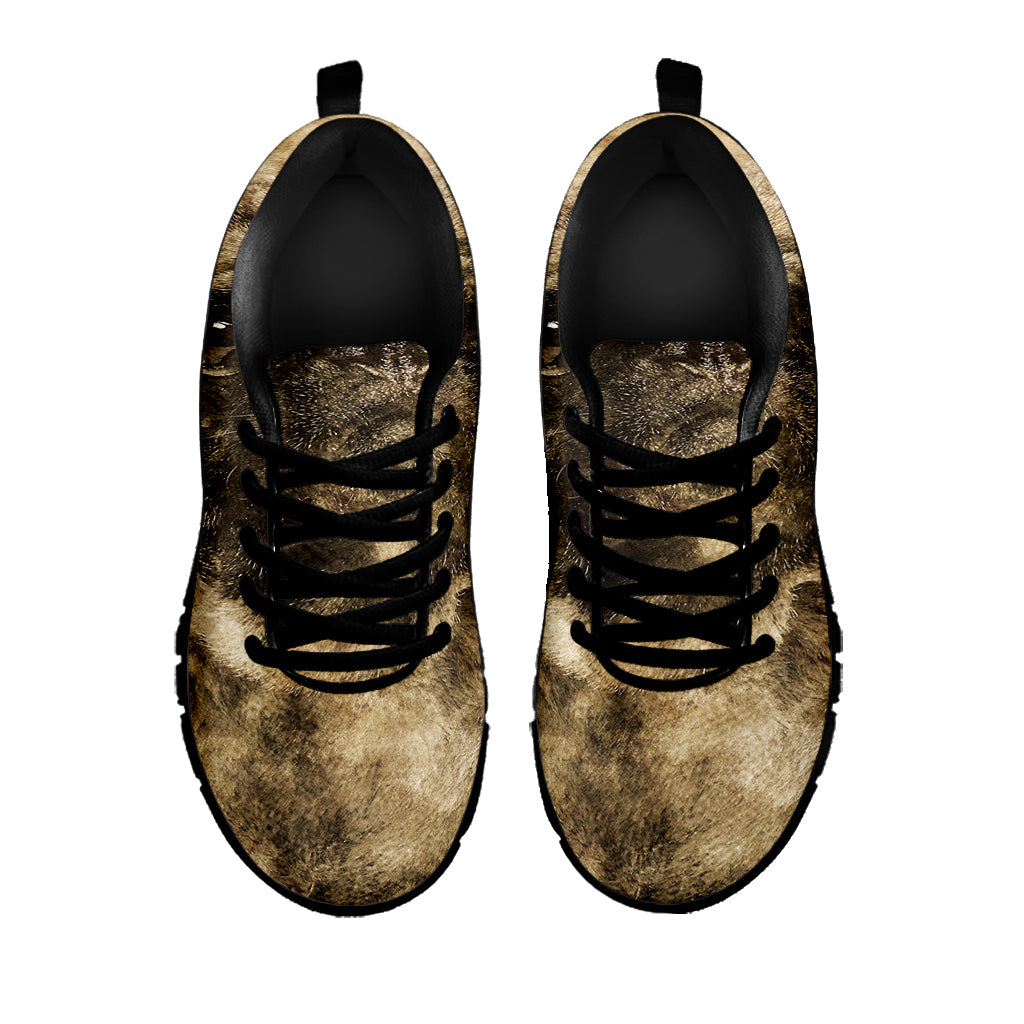 Vintage Pug Portrait Print Black Sneakers