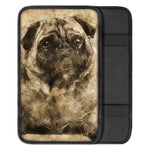 Vintage Pug Portrait Print Car Center Console Cover