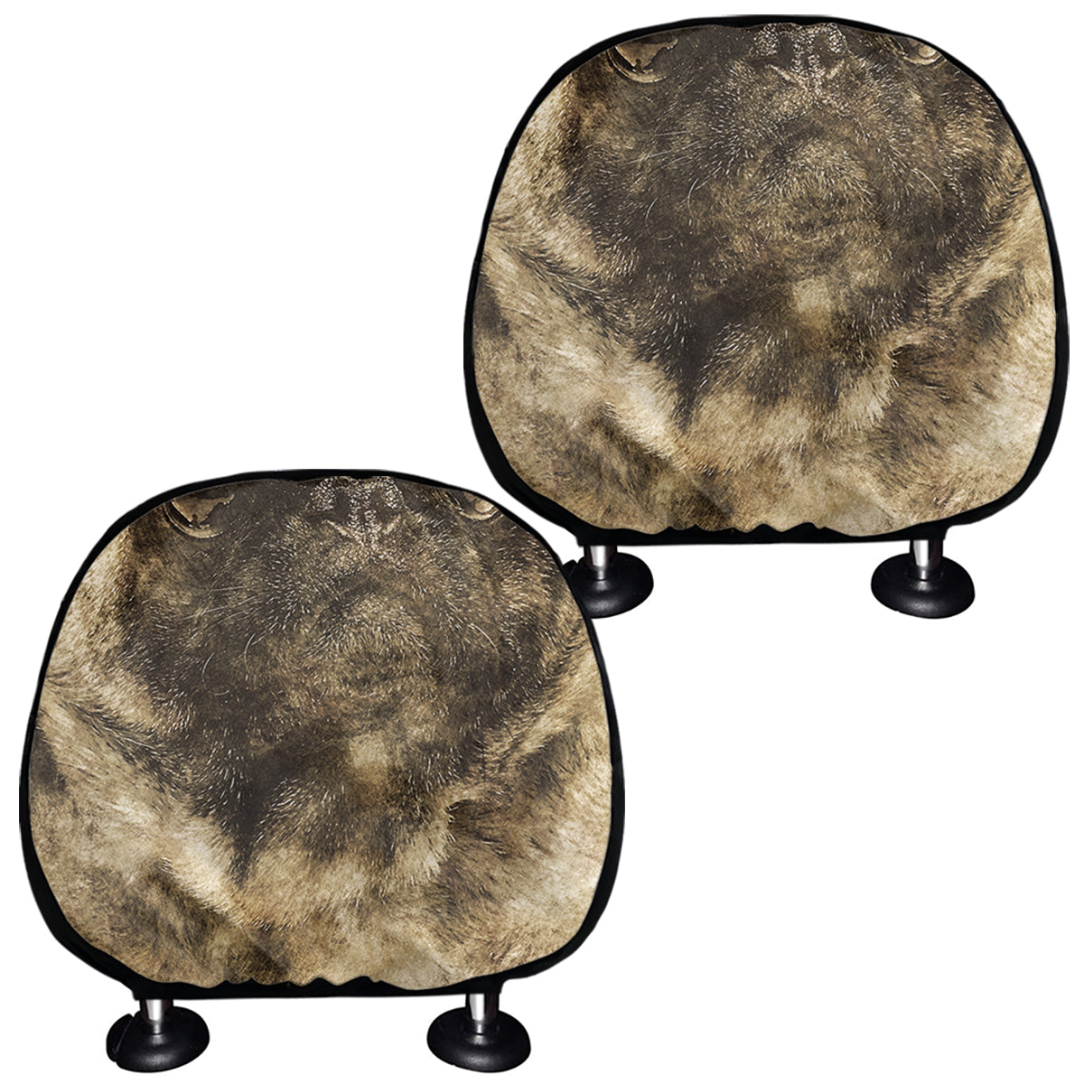 Vintage Pug Portrait Print Car Headrest Covers