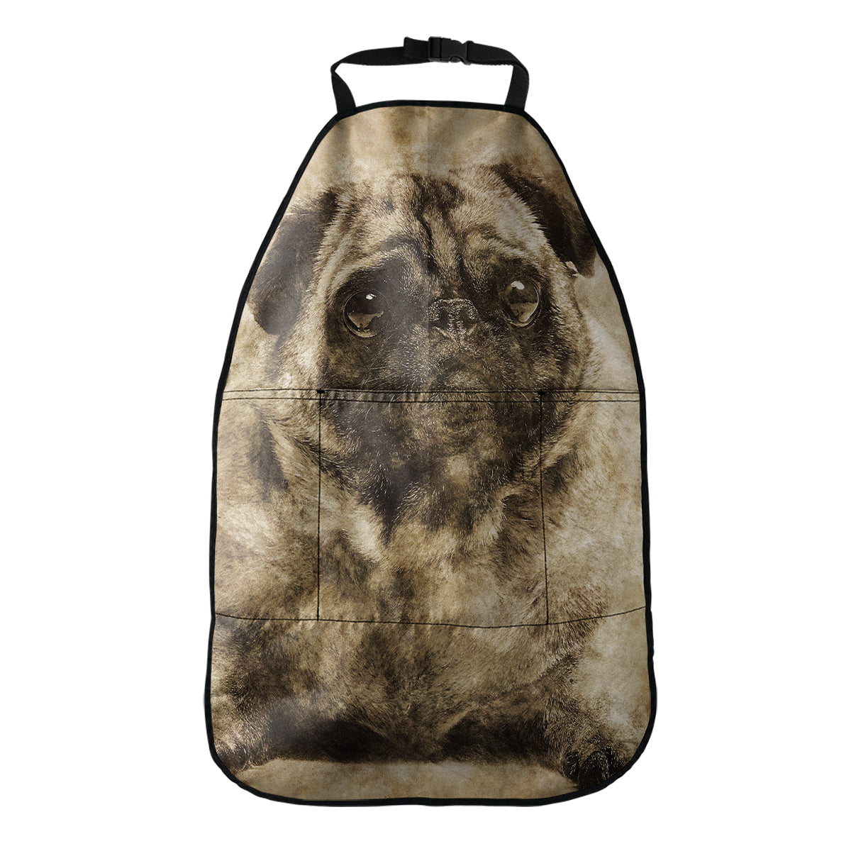 Vintage Pug Portrait Print Car Seat Organizers