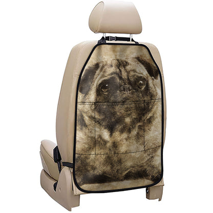 Vintage Pug Portrait Print Car Seat Organizers