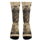 Vintage Pug Portrait Print Crew Socks