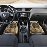 Vintage Pug Portrait Print Front and Back Car Floor Mats