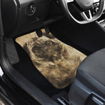 Vintage Pug Portrait Print Front and Back Car Floor Mats