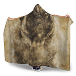 Vintage Pug Portrait Print Hooded Blanket