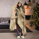 Vintage Pug Portrait Print Hooded Blanket