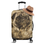 Vintage Pug Portrait Print Luggage Cover