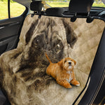 Vintage Pug Portrait Print Pet Car Back Seat Cover