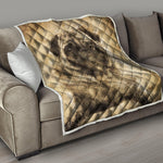 Vintage Pug Portrait Print Quilt