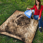 Vintage Pug Portrait Print Quilt