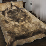 Vintage Pug Portrait Print Quilt Bed Set