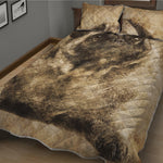 Vintage Pug Portrait Print Quilt Bed Set