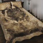 Vintage Pug Portrait Print Quilt Bed Set