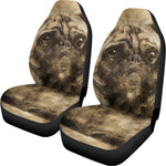 Vintage Pug Portrait Print Universal Fit Car Seat Covers